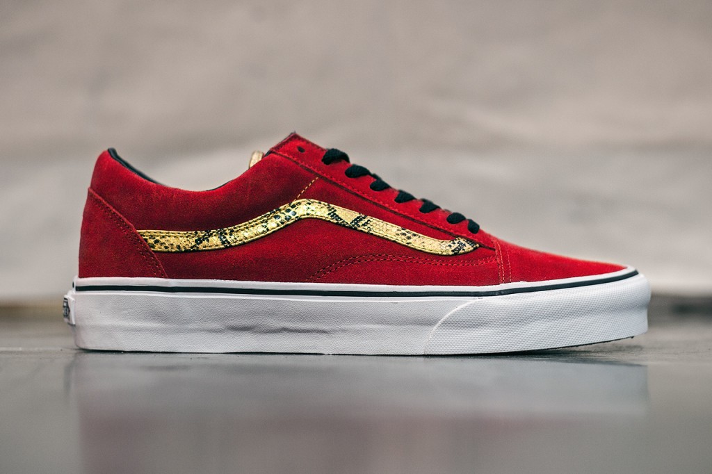 red snakeskin vans